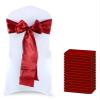 MDS Satin Chair Sashes, 100 Pack, 7x108 Each, Decorative Chair Bows Ribbon Tie Backs for Wedding Party, Holiday Dinner, Birthday, Reception, Banquet, Hotel & Event Decoration - Apple Red view 1