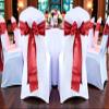 MDS Satin Chair Sashes, 100 Pack, 7x108 Each, Decorative Chair Bows Ribbon Tie Backs for Wedding Party, Holiday Dinner, Birthday, Reception, Banquet, Hotel & Event Decoration - Apple Red view 2