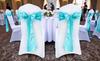 MDS Satin Chair Sashes, 125 Pack, 7x108 Each, Decorative Chair Bows Ribbon Tie Backs for Wedding Party, Holiday Dinner, Birthday, Reception, Banquet, Hotel & Event Decoration - Teal view 2