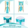 MDS Satin Chair Sashes, 125 Pack, 7x108 Each, Decorative Chair Bows Ribbon Tie Backs for Wedding Party, Holiday Dinner, Birthday, Reception, Banquet, Hotel & Event Decoration - Teal view 4