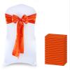 MDS Satin Chair Sashes, 125 Pack, 7x108 Each, Decorative Chair Bows Ribbon Tie Backs for Wedding Party, Holiday Dinner, Birthday, Reception, Banquet, Hotel & Event Decoration - Brunt Orange view 1