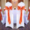 MDS Satin Chair Sashes, 125 Pack, 7x108 Each, Decorative Chair Bows Ribbon Tie Backs for Wedding Party, Holiday Dinner, Birthday, Reception, Banquet, Hotel & Event Decoration - Brunt Orange view 2