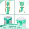 MDS Satin Chair Sashes, 150 Pack, 7x108 Each, Decorative Chair Bows Ribbon Tie Backs for Wedding Party, Holiday Dinner, Birthday, Reception, Banquet, Hotel & Event Decoration - Mint view 4