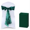 MDS Satin Chair Sashes, 150 Pack, 7x108 Each, Decorative Chair Bows Ribbon Tie Backs for Wedding Party, Holiday Dinner, Birthday, Reception, Banquet, Hotel & Event Decoration - Hunter Green view 1