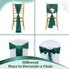 MDS Satin Chair Sashes, 150 Pack, 7x108 Each, Decorative Chair Bows Ribbon Tie Backs for Wedding Party, Holiday Dinner, Birthday, Reception, Banquet, Hotel & Event Decoration - Hunter Green view 4
