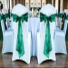 MDS Satin Chair Sashes, 150 Pack, 7x108 Each, Decorative Chair Bows Ribbon Tie Backs for Wedding Party, Holiday Dinner, Birthday, Reception, Banquet, Hotel & Event Decoration - Emerald Green view 2