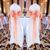 MDS Satin Chair Sashes, 150 Pack, 7x108 Each, Decorative Chair Bows Ribbon Tie Backs for Wedding Party, Holiday Dinner, Birthday, Reception, Banquet, Hotel & Event Decoration - Peach view 2