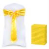 MDS Satin Chair Sashes, 150 Pack, 7x108 Each, Decorative Chair Bows Ribbon Tie Backs for Wedding Party, Holiday Dinner, Birthday, Reception, Banquet, Hotel & Event Decoration - Yellow Gold view 1