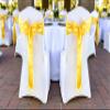MDS Satin Chair Sashes, 150 Pack, 7x108 Each, Decorative Chair Bows Ribbon Tie Backs for Wedding Party, Holiday Dinner, Birthday, Reception, Banquet, Hotel & Event Decoration - Yellow Gold view 2