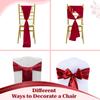 MDS Satin Chair Sashes, 150 Pack, 7x108 Each, Decorative Chair Bows Ribbon Tie Backs for Wedding Party, Holiday Dinner, Birthday, Reception, Banquet, Hotel & Event Decoration - Apple Red view 4