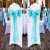 MDS Satin Chair Sashes, 150 Pack, 7x108 Each, Decorative Chair Bows Ribbon Tie Backs for Wedding Party, Holiday Dinner, Birthday, Reception, Banquet, Hotel & Event Decoration - Teal view 2