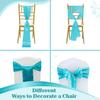MDS Satin Chair Sashes, 300 Pack, 7x108 Each, Decorative Chair Bows Ribbon Tie Backs for Wedding Party, Holiday Dinner, Birthday, Reception, Banquet, Hotel & Event Decoration - Teal view 4