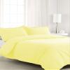 270 Thread Count 5 Piece Twin Size Duvet Cover Set with Extra Pillow Shams 100% Egyptian Cotton Premium Quality Solid Pattern Butter view 1