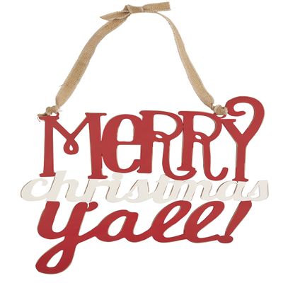 Mud Pie Merry Christmas Y'all Door Hanger