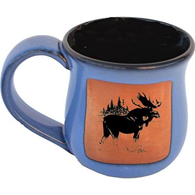 ALWAYS AZUL POTTERY Moose 3 Mug in Real Blue - Handmade Ceramic Coffee Mug - Stylish and Unique Handcrafted Artistic Drinkware - Polished Clay Cups, Great for Coffee, Tea, and Art Lovers
