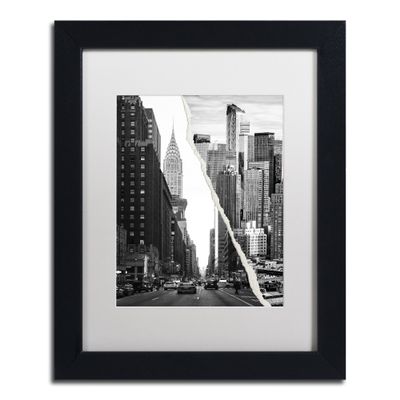 Trademark Fine Art Downtown City by Philippe Hugonnard Artwork, 11 by 14", White Matte/Black Frame