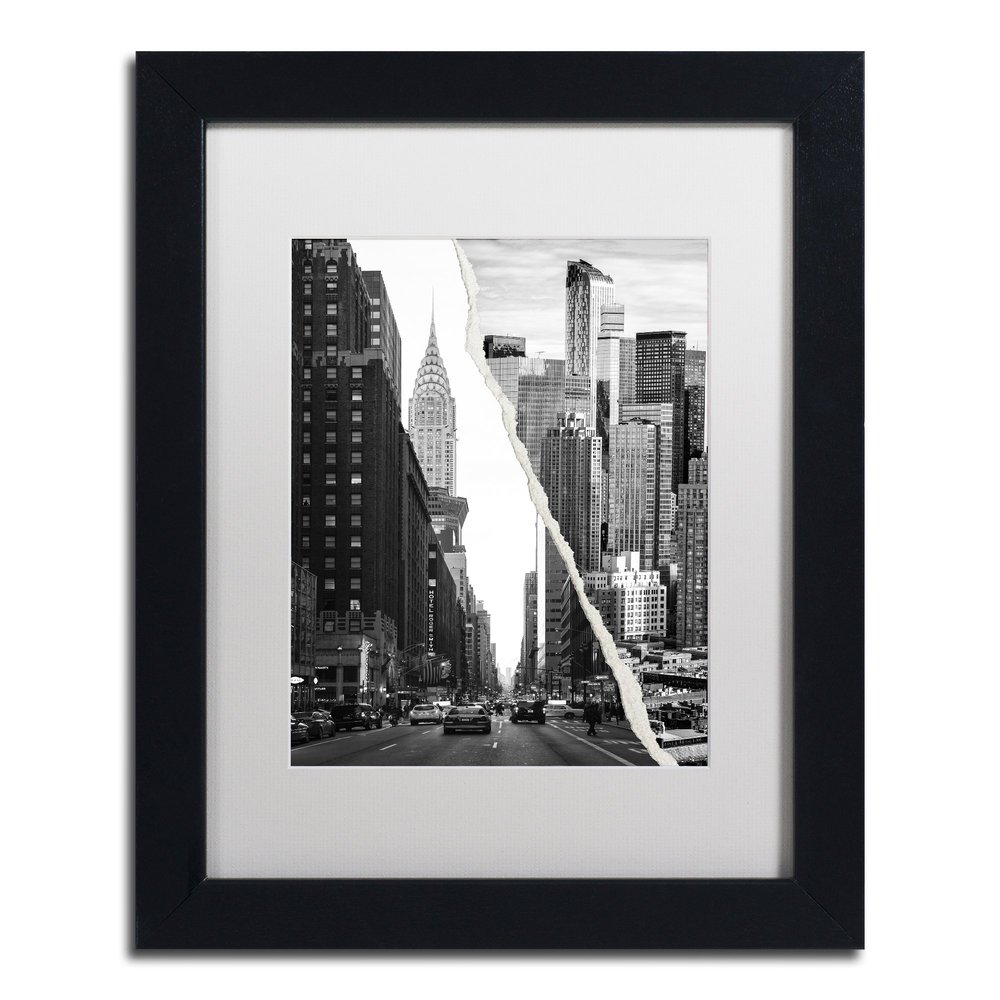 Trademark Fine Art Downtown City by Philippe Hugonnard Artwork, 11 by 14", White Matte/Black Frame