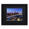 Trademark Fine Art Downtown City at Night by Philippe Hugonnard Artwork, 11 by 14", Black Matte Frame view 1