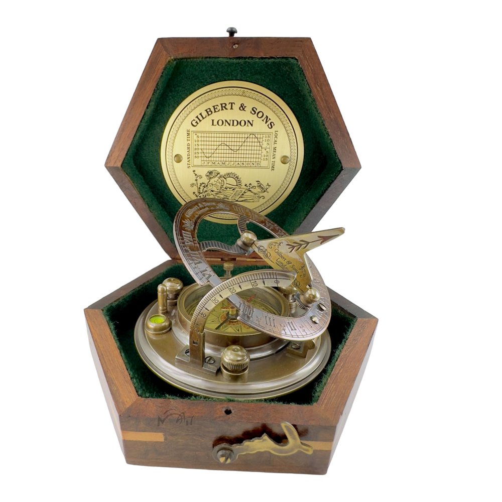 Anniversary Brass Sundial Compass Gift for Him or Her  Keepsake for Husband, Wife or Couple  50th 40th 25th 20th 1st Year Wedding or Love Celebration  Engraved or Embossed Romantic Quote Compass