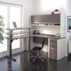 BESTAR Connexion L-Desk with Hutch Including Electric Height Adjustable Table, Slate/Sandstone view 2
