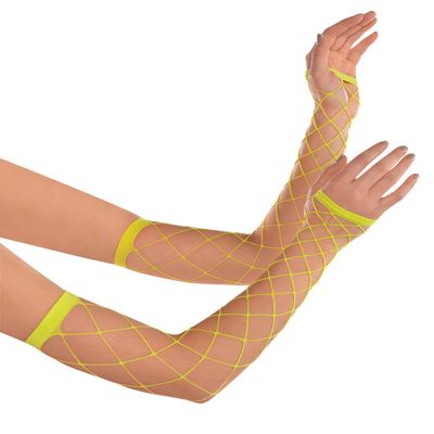 Neon Fishnet Arm Warmers