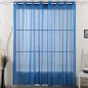 Deconovo Grommet Drapes Sheer Curtain Panels Wide Window Curtains for Living Room Blue 10095 Inch One Panel view 1