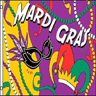 Mardi Gras Party Flag Fat Tuesday Holiday Decoration Banner Party Pennant 3x5