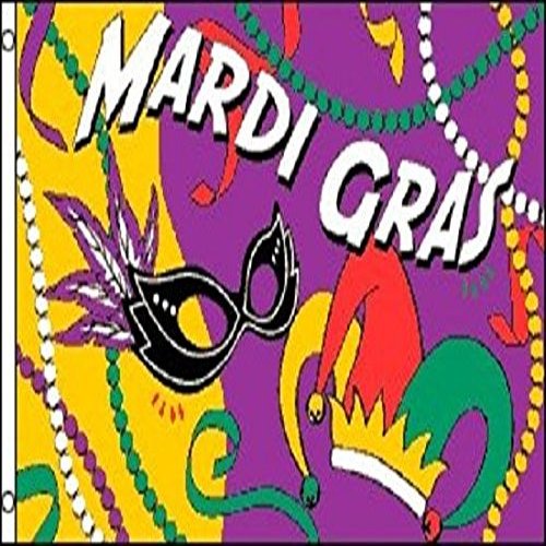 Mardi Gras Party Flag Fat Tuesday Holiday Decoration Banner Party Pennant 3x5