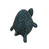 Hampton Nautical Cast Iron Turtle Metal Art, Seaworn Blue view 4