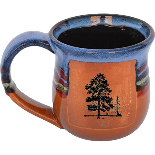 ALWAYS AZUL POTTERY Pinetree Mug in Azulscape Glaze - Handmade Ceramic Coffee Mug - Stylish and Unique Handcrafted Artistic Drinkware - Polished Clay Cups, Great for Coffee, Tea, and Art Lovers