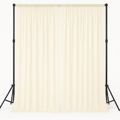 AK TRADING CO. IFR Chiffon Drapes Panels for Wedding Events & Decor- Backdrop Draping Curtains (115" x 120", Ivory)
