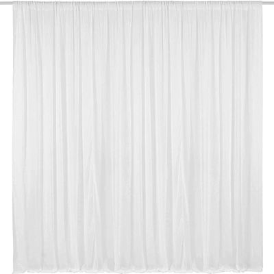 AK TRADING CO. IFR Chiffon Drapes Panels for Wedding Events & Decor- Backdrop Draping Curtains (115" x 144", White)