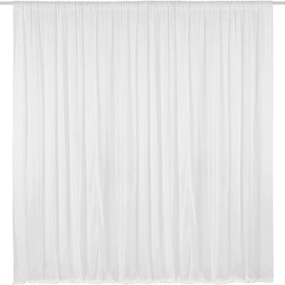 AK TRADING CO. IFR Chiffon Drapes Panels for Wedding Events & Decor- Backdrop Draping Curtains (115" x 144", White)
