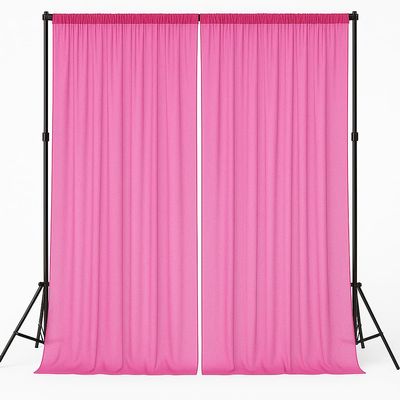 AK TRADING CO. IFR Chiffon Drapes Panels for Wedding Events & Decor- Backdrop Draping Curtains (115" x 120", Hot Pink)