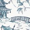 Close to Custom Linens Pagodas Seaside Blue Oriental Toile California King Duvet Cover with Zira Seaside Reverse view 1