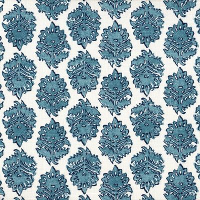 Close to Custom Linens Zira Seaside Blue Medallion Queen Duvet Cover with Pagodas Seaside Reverse