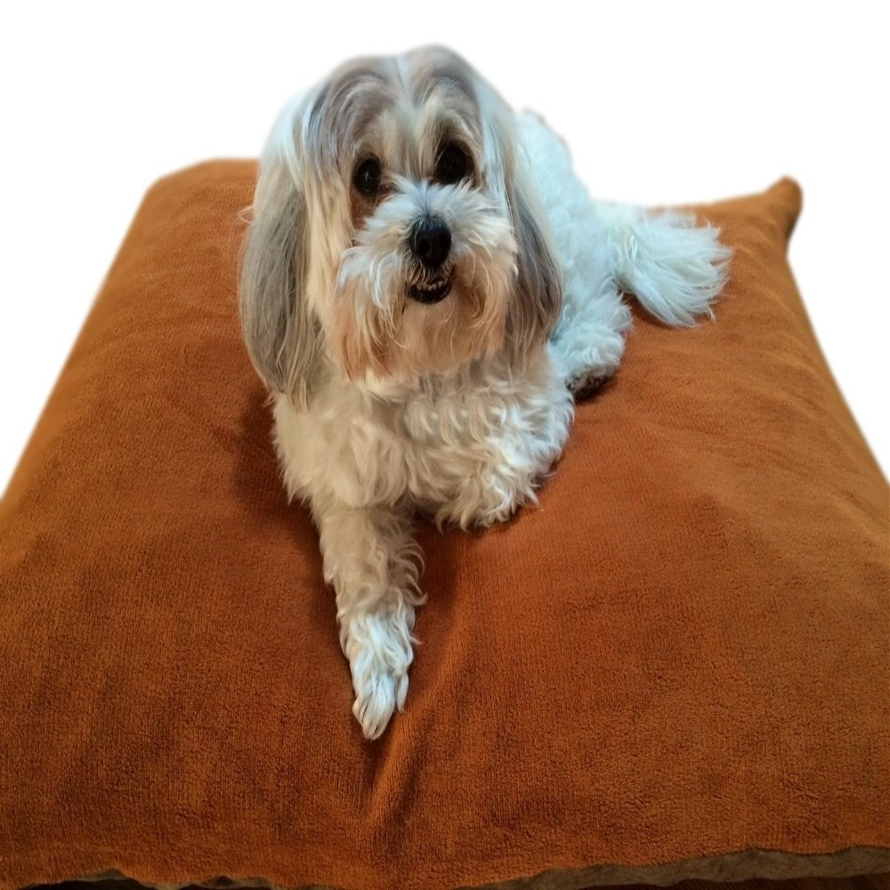 ehomegoods DIY Pet Bed Pillow Cover Set Heavy Duty Flat Style External Cover + Waterproof Liner for Small to Large Dogs Microsuede, Denim, Canvas or Fleece Covers Only (Brown Fleece, 36''x29'')