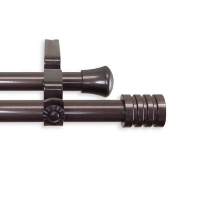 A&F Rod Decor - Grant Double Curtain Rod 120-170 inch - Cocoa