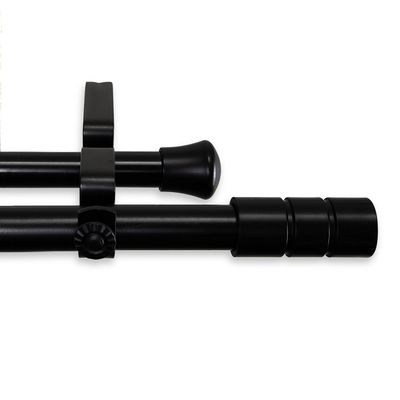 A&F Rod Decor - Gabe Double Curtain Rod 120-170 inch - Black
