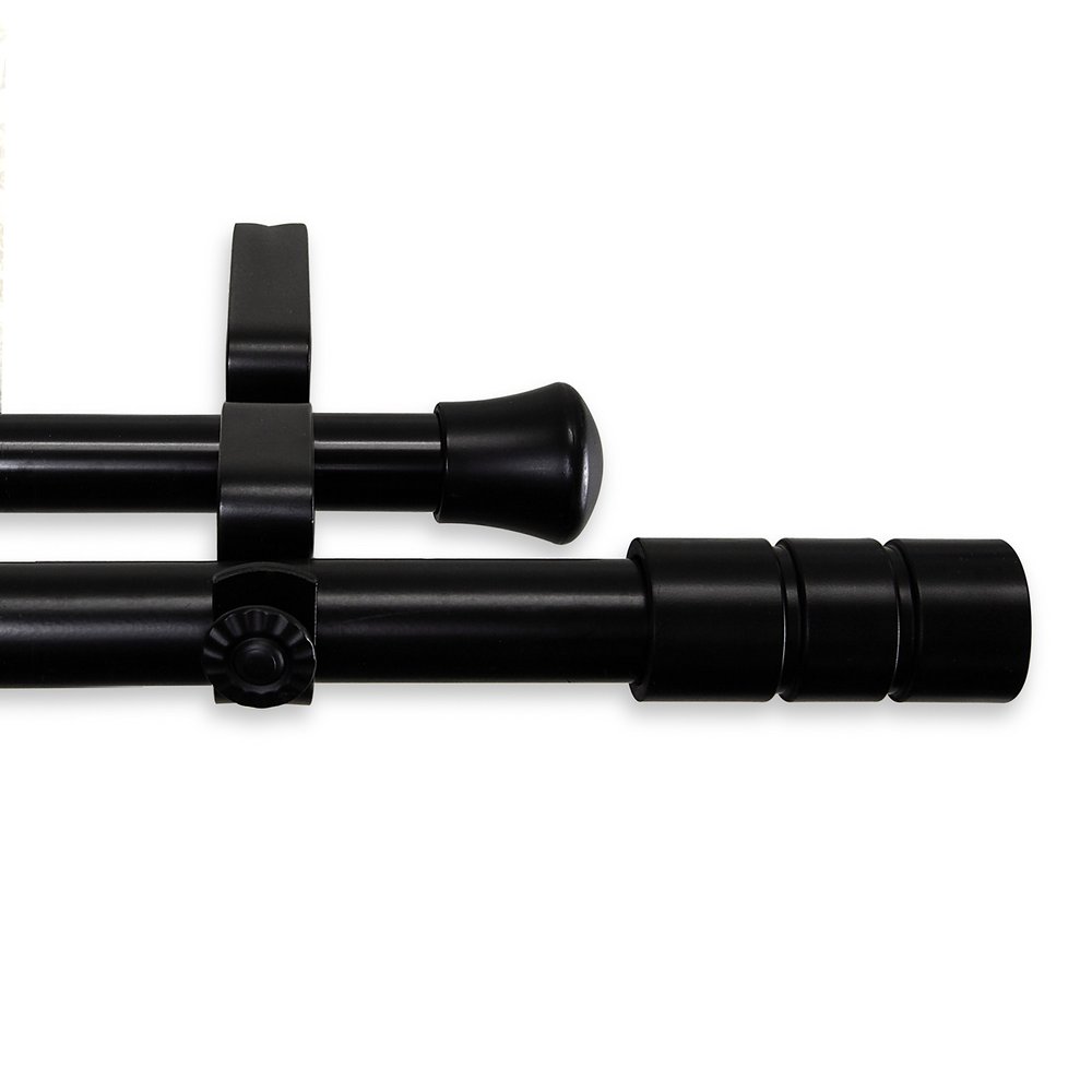 A&F Rod Decor - Gabe Double Curtain Rod 120-170 inch - Black