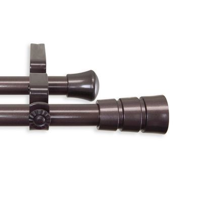 A&F Rod Decor - Grayson Double Curtain Rod 120-170 inch - Cocoa