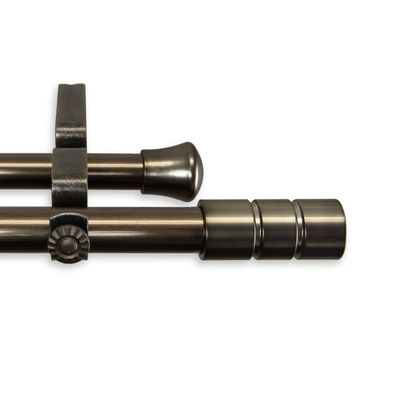 A&F Rod Decor - Gabe Double Curtain Rod 120-170 inch - Antique Brass