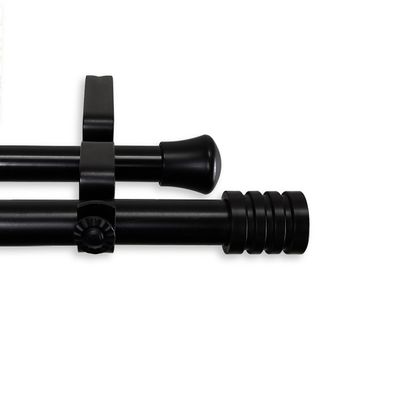 A&F Rod Decor - Grant Double Curtain Rod 120-170 inch - Black