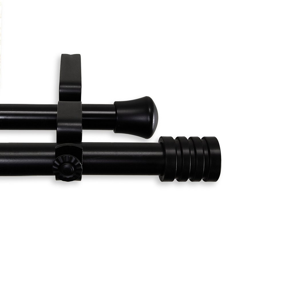 A&F Rod Decor - Grant Double Curtain Rod 120-170 inch - Black