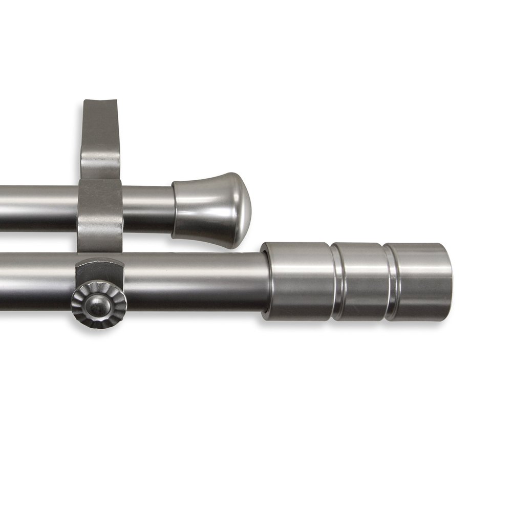 A&F Rod Decor - Gabe Double Curtain Rod 120-170 inch - Satin Nickel