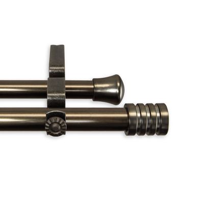 A&F Rod Decor - Grant Double Curtain Rod 120-170 inch - Antique Brass