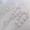 25 Pc White Color Baptism Favors with Angels Mini Rosaries Silver Plated Acrylic Beads/Recuerditos De Bautismo/Christening Favors/Decenarios/Decades/Finger Rosaries view 3