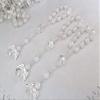 25 Pc White Color Baptism Favors with Angels Mini Rosaries Silver Plated Acrylic Beads/Recuerditos De Bautismo/Christening Favors/Decenarios/Decades/Finger Rosaries view 4