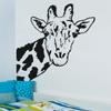 Giraffe Face Neck Wall Decal Sticker by Stickerbrand 27in X 21in. (Black) *Left to Right* - Easy to Apply/Removable. Made in The USA. No Glue Needed. Safer Than Wallpaper. #6012s-27x21-Blk view 2