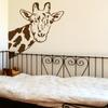 Giraffe Face Neck Wall Decal Sticker by Stickerbrand 27in X 21in. (Brown) *Left to Right* - Easy to Apply/Removable. Made in The USA. No Glue Needed. Safer Than Wallpaper. #6012s-27x21-Brown view 1